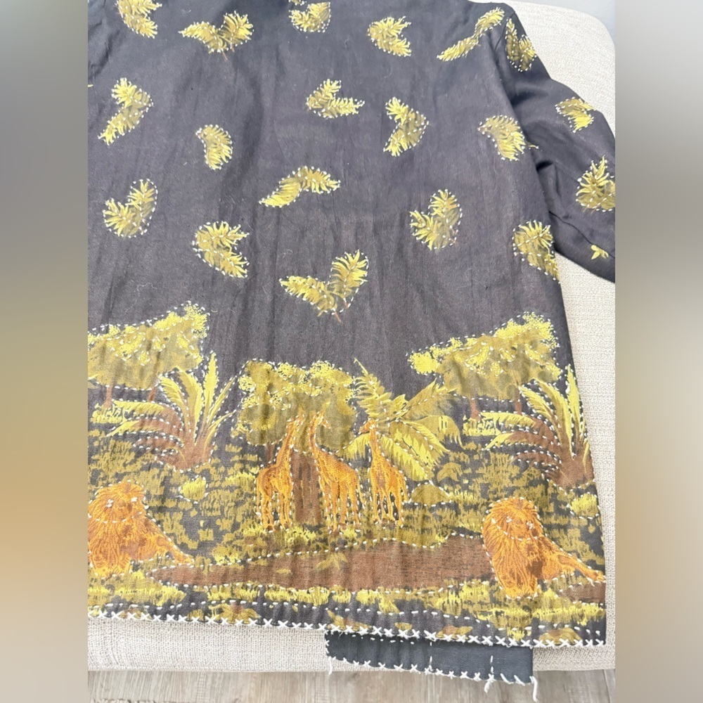 VTG Sam Hilu’s Classics Handcrafted Safari Giraffe Animal Print Shirt Cotton M L - Picture 10 of 11